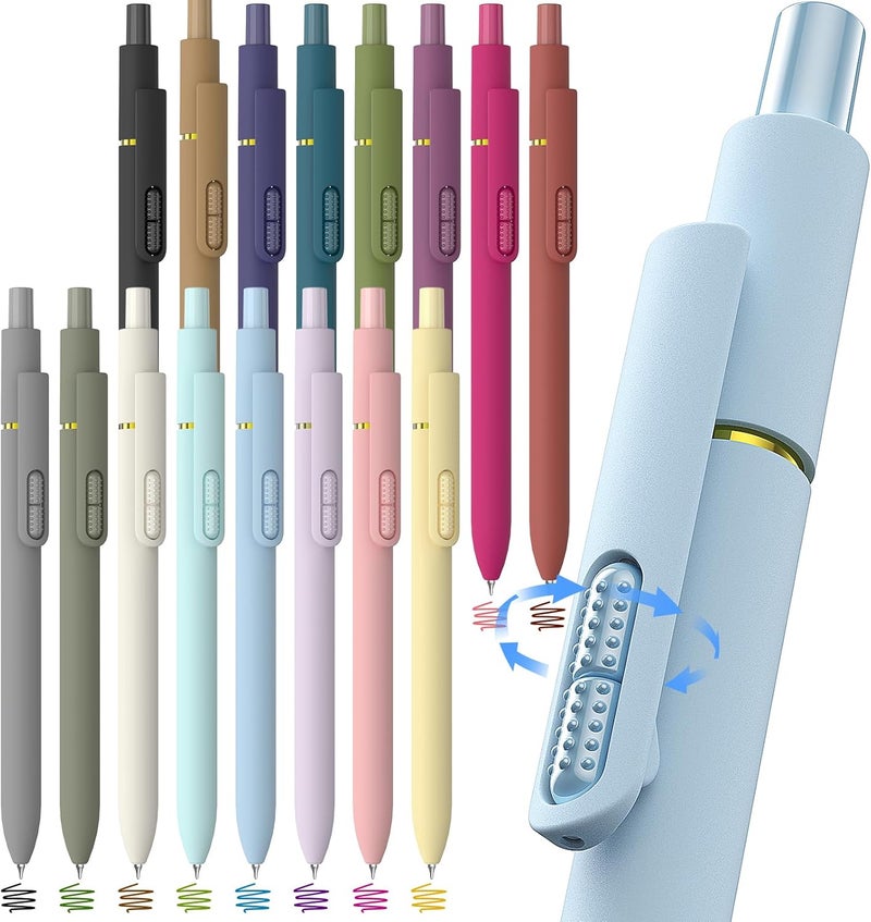 Hiacry 16 Pack Colorful Gel Ink Pens，Quick-Dry 0.7mm Fine Point Fidget Pens for Smooth Writing, Journaling & Drawing, Aesthetic Pens for Women, School & Office Supplies (16 Pcs Vintage＋Morandi Colors) - Image 1